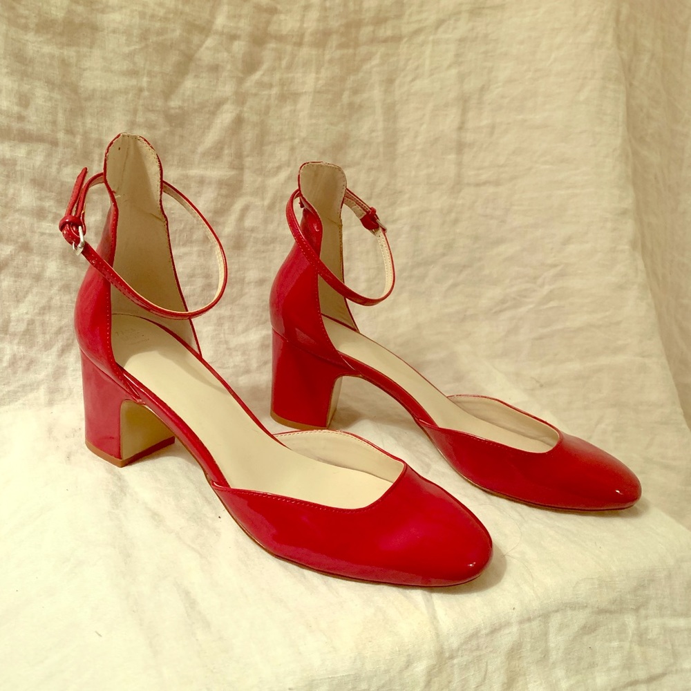 Zara Red Pat and Leather heels